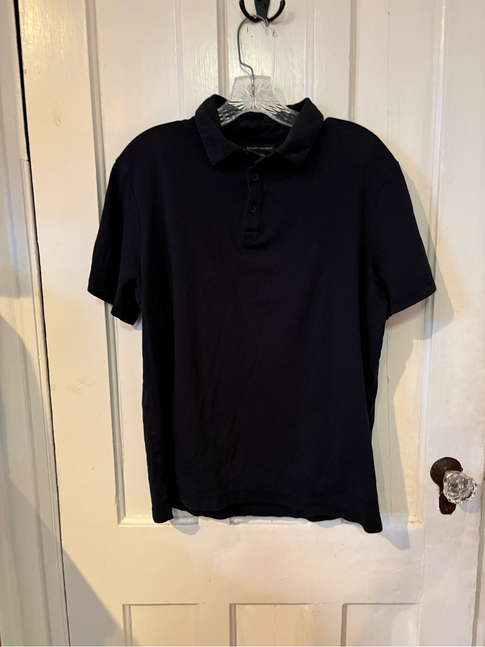 Banana Republic Men's Navy Short-Sleeve Polo